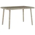  Table basse de jardin rectangulaire gris clair résine tressée