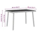  Table basse de jardin rectangulaire gris clair résine tressée