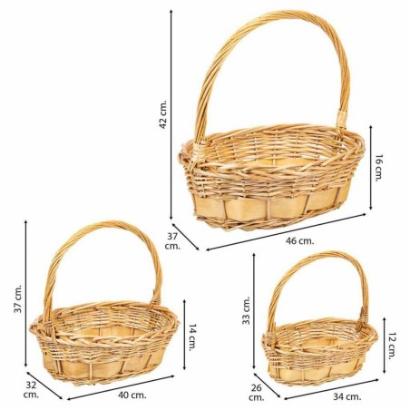 Set de basket Alexandra House Living osier Bois de saule Naturel 3 Pi
