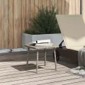  Table basse de jardin rectangulaire gris clair résine tressée