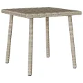  Table basse de jardin rectangulaire gris clair résine tressée