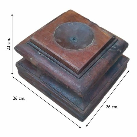 Candlestick Alexandra House Living Brown Recycled Wood 26 x 23 x 26 cm