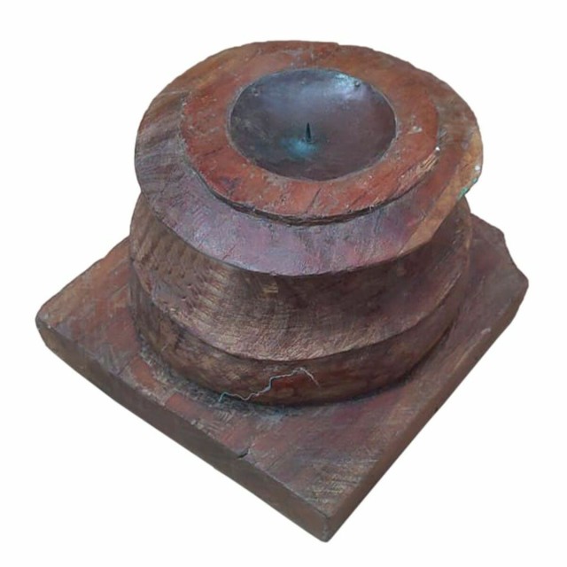 Candlestick Alexandra House Living Brown Recycled Wood 26 x 23 x 26 cm