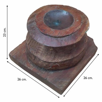 Kandelaar Alexandra House Living Bruin Gerecycleerd Hout 26 x 23 x 26 2