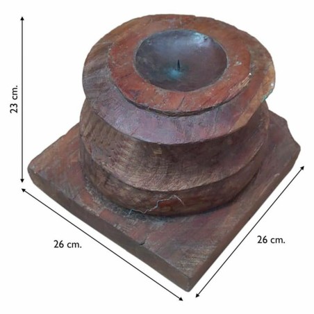 Candlestick Alexandra House Living Brown Recycled Wood 26 x 23 x 26 cm