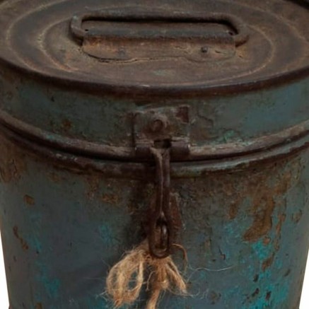 Decorative canister Alexandra House Living Blue Iron Traditional style 2