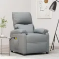 Fauteuil électrique de massage Gris clair Tissu