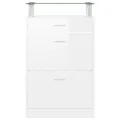 Armoire à chaussure Blanc brillant 63x24x104 cm Bois ingénierie