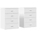 Buffets 2 pcs blanc 60x39x80 cm bois d’ingénierie