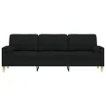 Canapé 3 places avec oreillers décoratifs noir 210 cm tissu