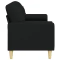 Canapé 3 places avec oreillers décoratifs noir 210 cm tissu