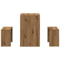 Ensemble table à manger et bancs 3 pcs bois d'ingénierie