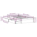 Cadre de lit sans matelas 90x200 cm bois de pin massif