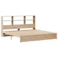 Lit bibliothèque sans matelas 180x200 cm bois massif de pin