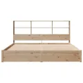 Lit bibliothèque sans matelas 180x200 cm bois massif de pin
