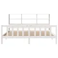 Lit bibliothèque sans matelas blanc 180x200 cm bois pin massif