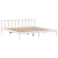 Lit bibliothèque sans matelas blanc 180x200 cm bois pin massif