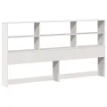 Lit bibliothèque sans matelas blanc 180x200 cm bois pin massif