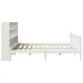 Lit bibliothèque sans matelas blanc 180x200 cm bois pin massif