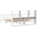 Lit bibliothèque sans matelas blanc 180x200 cm bois pin massif