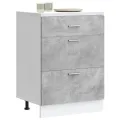 Armoire de cuisine gris béton bois d'ingénierie