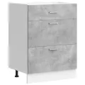 Armoire de cuisine gris béton bois d'ingénierie