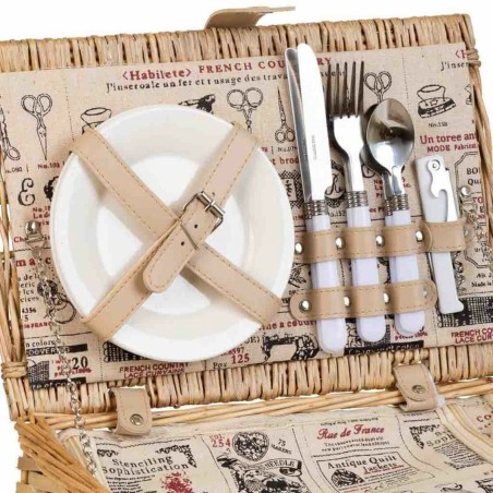 Picknickmand Alexandra House Living Grijs Natuurlijk vlechtwerk