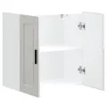 Armoire murale de cuisine Porto blanc brillant bois ingénierie