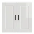 Armoire murale de cuisine Porto blanc brillant bois ingénierie