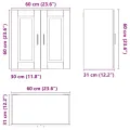 Armoire murale de cuisine Porto blanc brillant bois ingénierie