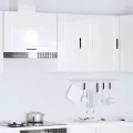 Armoire murale de cuisine Porto blanc brillant bois ingénierie
