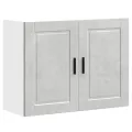 Armoire murale de cuisine Porto gris béton bois d'ingénierie