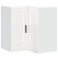Armoire murale d'angle de cuisine Porto blanc brillant