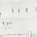 Armoire murale d'angle de cuisine Porto blanc brillant