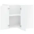 Armoire murale d'angle de cuisine Porto blanc brillant