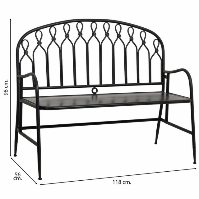 Banc Alexandra House Living Noir Métal 56 x 98 x 118 cm