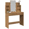 Coiffeuse avec lumières LED chêne artisanal 96x40x142 cm