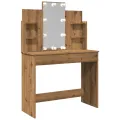 Coiffeuse avec lumières LED chêne artisanal 96x40x142 cm