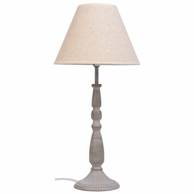 Lampada da tavolo Alexandra House Living Bianco Grigio Metallo Stoffa