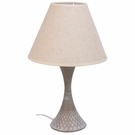 Lampada da tavolo Alexandra House Living Bianco Grigio Metallo Stoffa