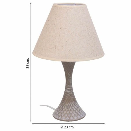 Lampe de bureau Alexandra House Living Blanc Gris Métal Tissu 220-240