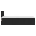 Cadre de lit ottoman avec matelas noir 90x200 cm tissu