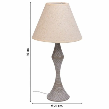 Lampe de bureau Alexandra House Living Blanc Gris Métal Tissu 220-240
