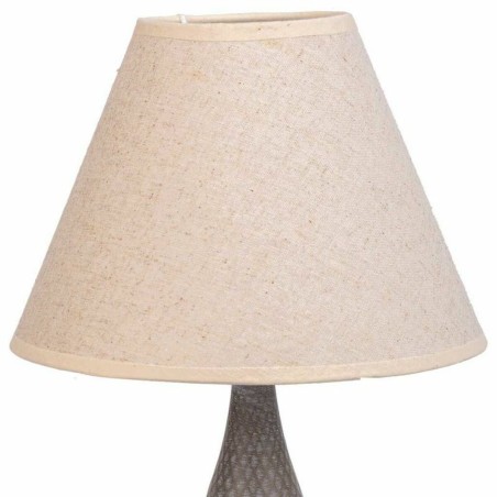 Lampada da tavolo Alexandra House Living Bianco Grigio Metallo Stoffa