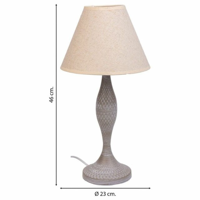 Lampada da tavolo Alexandra House Living Bianco Grigio Metallo Stoffa