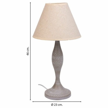 Lampada da tavolo Alexandra House Living Bianco Grigio Metallo Stoffa