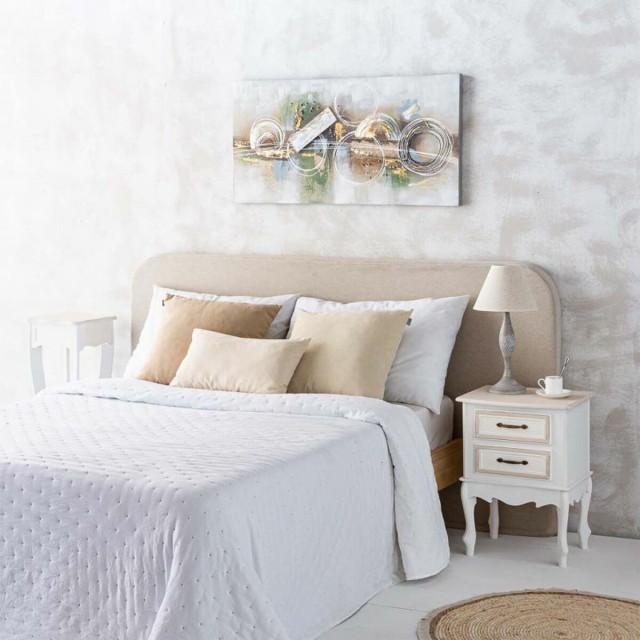 Lámpara de mesa Alexandra House Living Blanco Gris Metal Tela 220-240