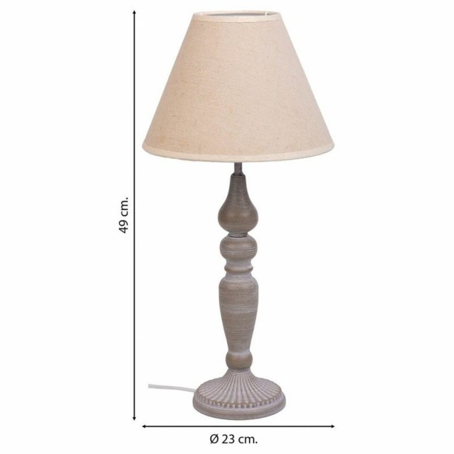 Lampada da tavolo Alexandra House Living Bianco Grigio Metallo Stoffa