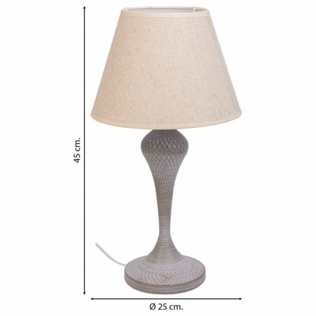 Lampe de bureau Alexandra House Living Blanc Gris Métal Tissu 220-240