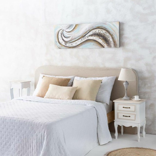 Lampe de bureau Alexandra House Living Blanc Gris Métal Tissu 220-240